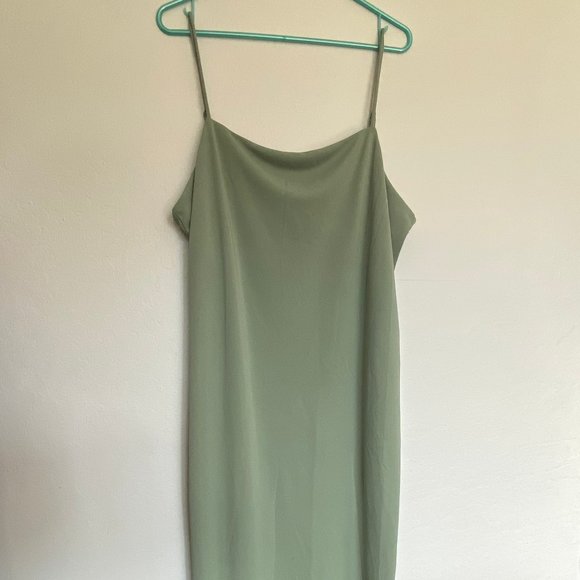 H&M Sage Slip Dress with Slit in XL - Picture 1 of 4